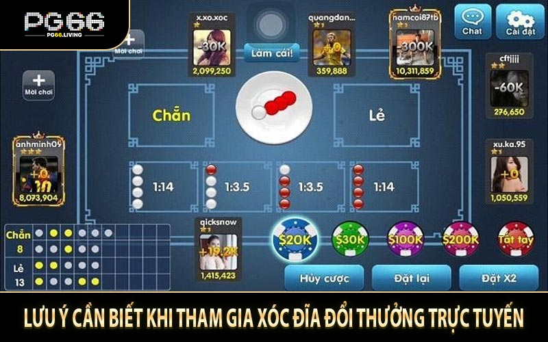 Lưu ý cần biết khi tham gia xóc đĩa đổi thưởng trực tuyến